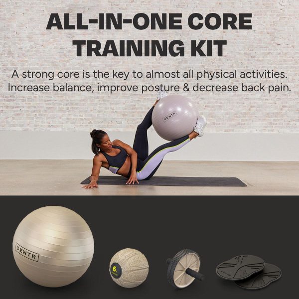 Zestaw Centr Core Kit - piłka, slamball, ab roller, slider disc (CAK) - obrazek 9
